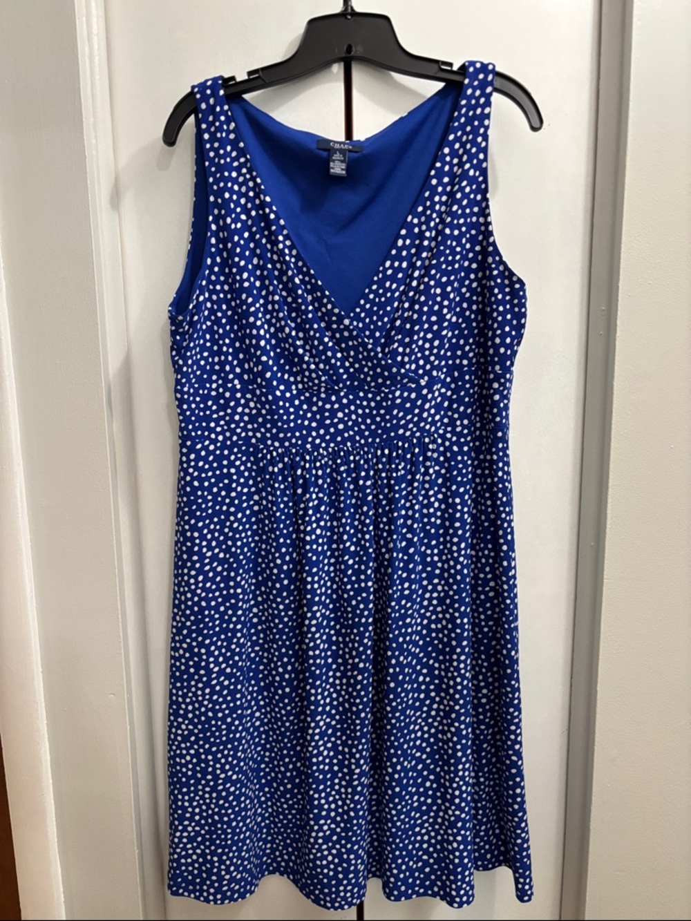 Chaps Cobalt Blue Polka Dot Midi Dress
